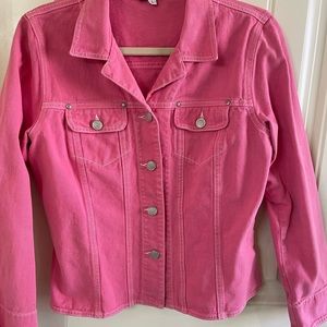 Cabi large fresh pink denim jean jacket